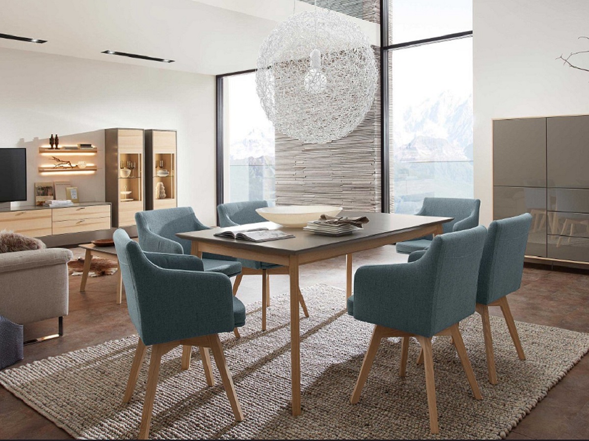 современный обеденный стол Deviso, натуральный шпон, мебель для скухни-столовой