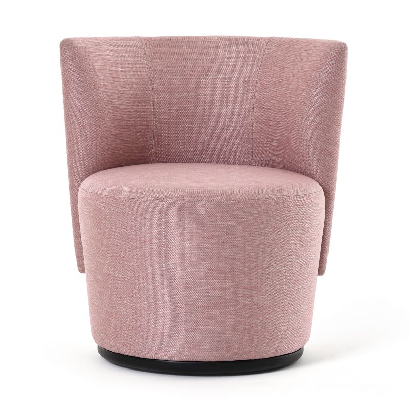 Низкое кресло на вращающейся платформе, Bolero, Mobitec, круглое кресло, розовый велюр